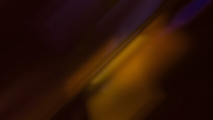 Dark abstract background with diagonal blurred light lines in gold and purple for modern design