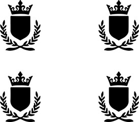 Obraz premium Classic Heraldic Shield and royal Laurel Crest Set