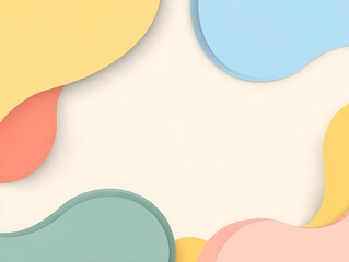 Pastel colored abstract shapes simple design