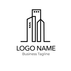 Logo Building Construction Architecture Real Estate Minimalist Vector Design