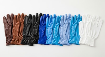 Variety of Protective and Work Gloves in Different Colors