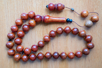 Old Bakelite rosary, Turkish and Ottoman rosaries have cultural characteristics and are used for prayer. The focus has been made specifically.
