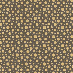 Gold Polka Dot Seamless Pattern on Warm Brown Background