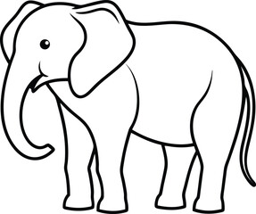 A playful pink elephant cartoon vector illustration with a cute character design for a fun wildlife drawing