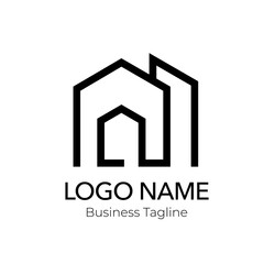 Logo Building Construction Architecture Real Estate House Vector Design