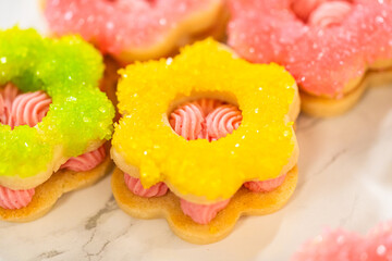 Pastel Easter Sandwich Cookies Display