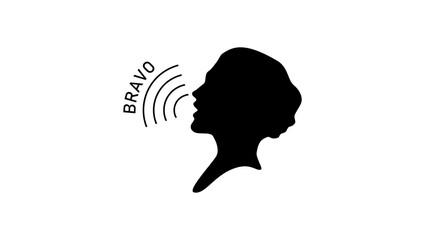 Bravo Symbol, black isolated silhouette