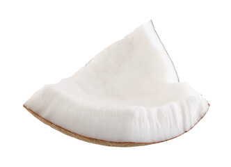 Single piece of coconut isolated on white