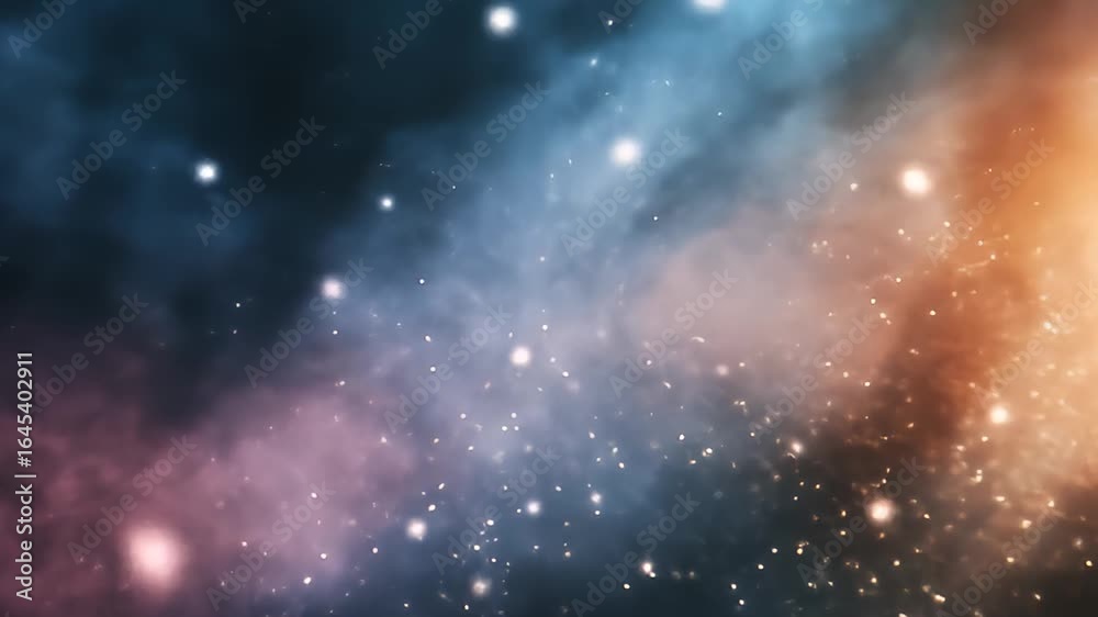 Wall mural abstract cosmic background with colorful light and particle effects