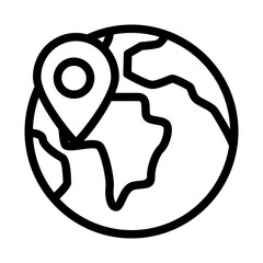 Destinations icon, Black And White Outline Icon Vector.