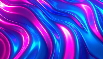 Fototapeta premium Electric neon waves rippling across a metallic surface, glowing gradients blending seamlessly