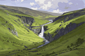 Obraz premium Silent Basin isolated watercolor vector illustration svg