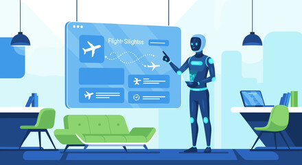 AI powered travel planning with flight information, and digital assistant assisting with booking