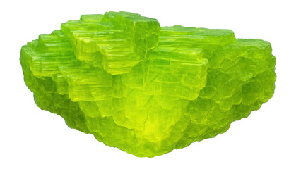 Autunite crystal with intense yellow-green glow under UV exposure