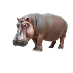 Obraz premium Photo of hippopotamus standing isolated on transparent background