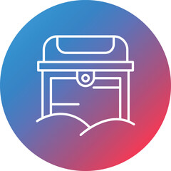 Desert Treasure Chest Line Gradient Circle Background Icon