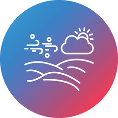 Desert Weather Line Gradient Circle Background Icon