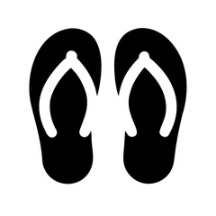 Flip Flops Beach Sand Summer Footwear Holiday Outline Vector Icon Design