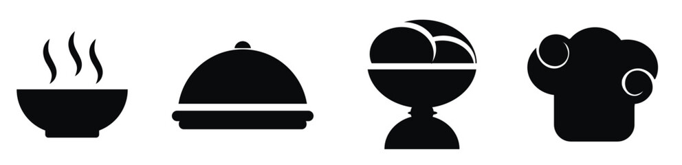 Fork, knife, plate and spoon. Menu symbol. Restaurant icon. Food, plate, fork, knife, spoon, cutlery icon set.