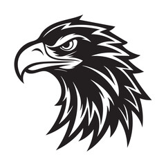 Eagle head vector illustration of a wild bird mascot design.