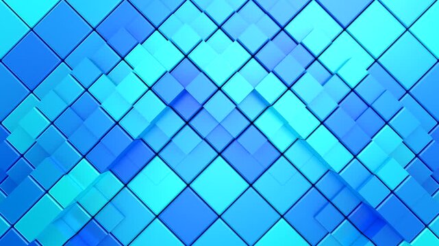 Cubes Form a Wave. Abstract motion, two color, 3d rendering, 4k resolution
