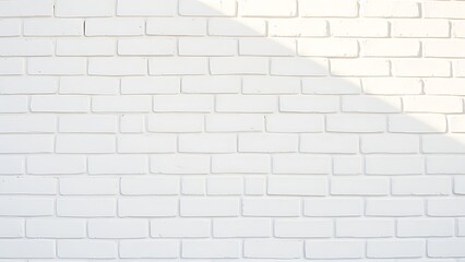 Obraz premium White brick wall texture with soft shadows, creating a subtle architectural depth.