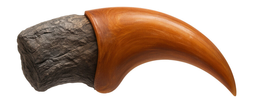 Fragment of extinct giant ground sloth claw with keratinous sheath