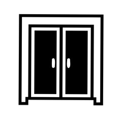 Swinging Saloon Style Double Doors Icon – Western Entrance Symbol