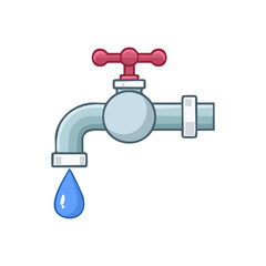 faucet with drop of water