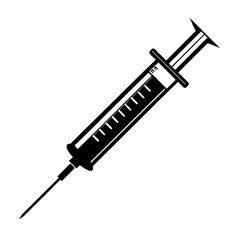 Fototapeta premium Vector art of medical syringe isolated on white background