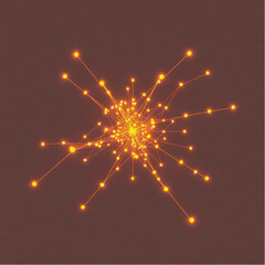 Obraz premium Crystalline orange node network render