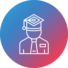 Graduate Line Gradient Circle Background Icon