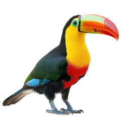 Colorful Keel-billed Toucan Bird Vivid Plumage Tropical Wildlife, isolated on a transparent background