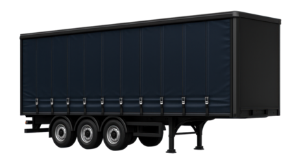 Curtain-sided semitrailer featuring modular curtain panels and quick-fix buckles