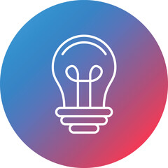 Light Bulb Line Gradient Circle Background Icon