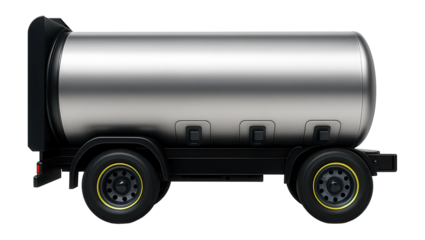 Gas tanker with rear-mounted spill containment guard and side access doors