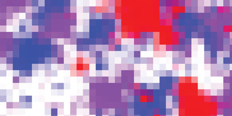 Abstract composition of pixelated colors and shapes forming a modern and dynamic design suitable for digital backgrounds