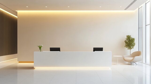 Modern minimalist reception desk - Powered by Adobe
