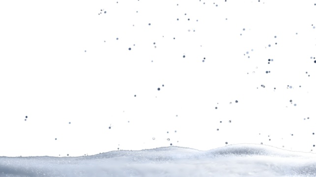  winter landscape of snow-covered hills with light snowfall  isolated on white background