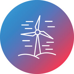 Windmills Line Gradient Circle Background Icon