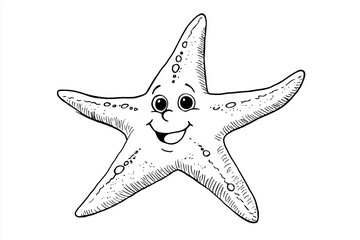 starfish on black backgroundchildren's drawing of animals to color