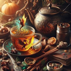 A tea infused with the whispers of ancient forest spirits