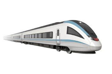 Fototapeta premium Modern high-speed bullet train with aerodynamic design for future public transportation.