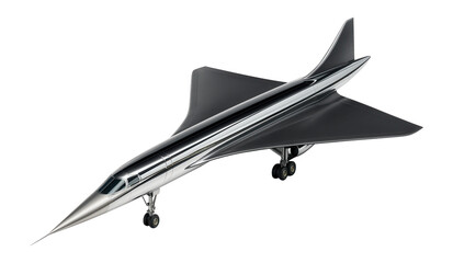 Supersonic passenger jet with delta wings and needle-like nose