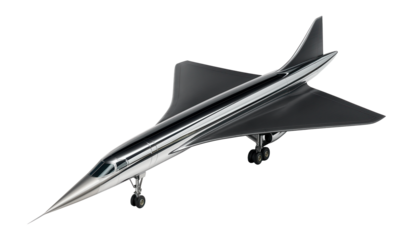 Supersonic passenger jet with delta wings and needle-like nose