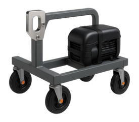 Service maintenance carriage with crane attachment point and built-in compressor unit