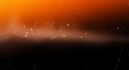 abstract halloween background with orange to black gradient fog, glowing particles, subtle grunge texture, cinematic light and shadow, minimal spooky style