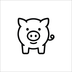 Cute cartoon piggy illustration isolated on white background isolated on transparent background
