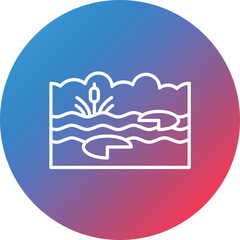 Swamp Line Gradient Circle Background Icon