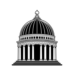 Obraz premium Illustration of a capitol building dome in black ink silhouette